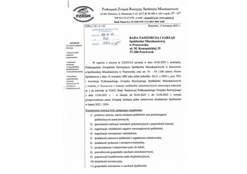 List polustracyjny