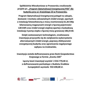 „Program Optymalizacji Energetycznej POE”